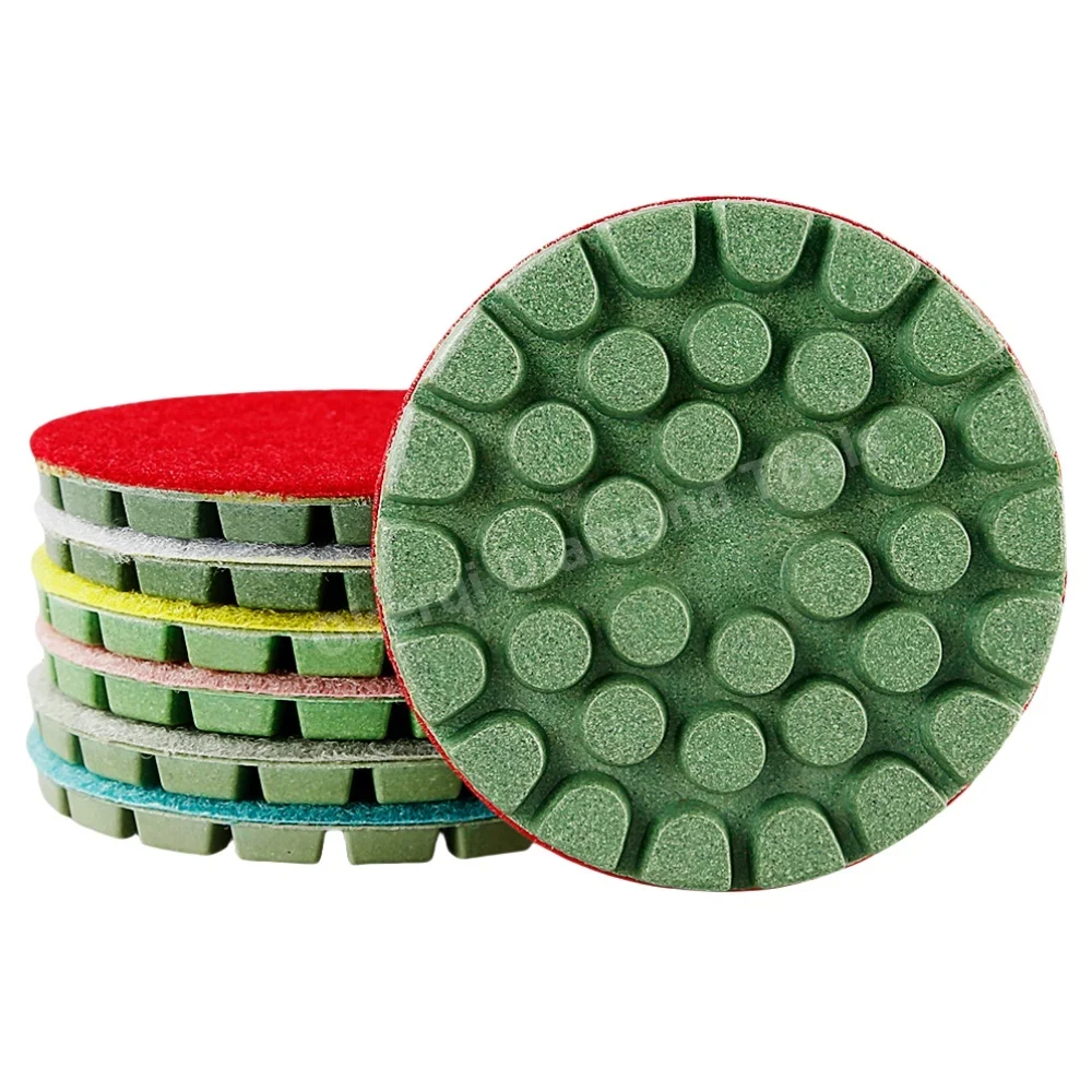 

6 шт., 4 дюйма, 100 мм, полировальные подушечки для бетона, полировальная подушечка для пола, бетона, цемента, терраццо, мрамора, гранита, пола