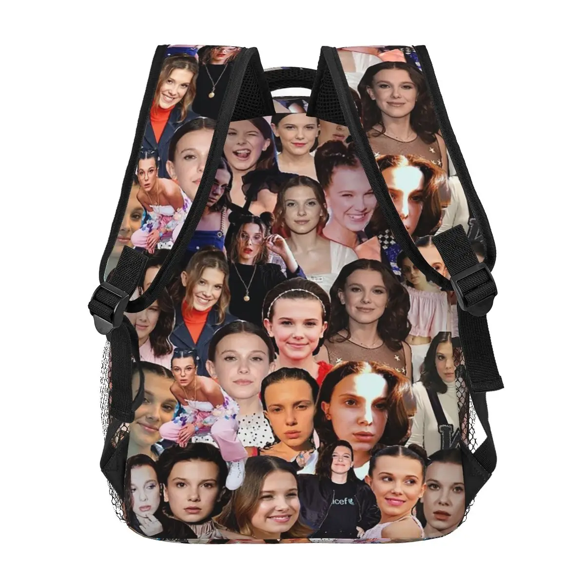 Рюкзаки с коллажем Millie Bobby Brown для мальчиков и девочек сумка книг школьные сумки