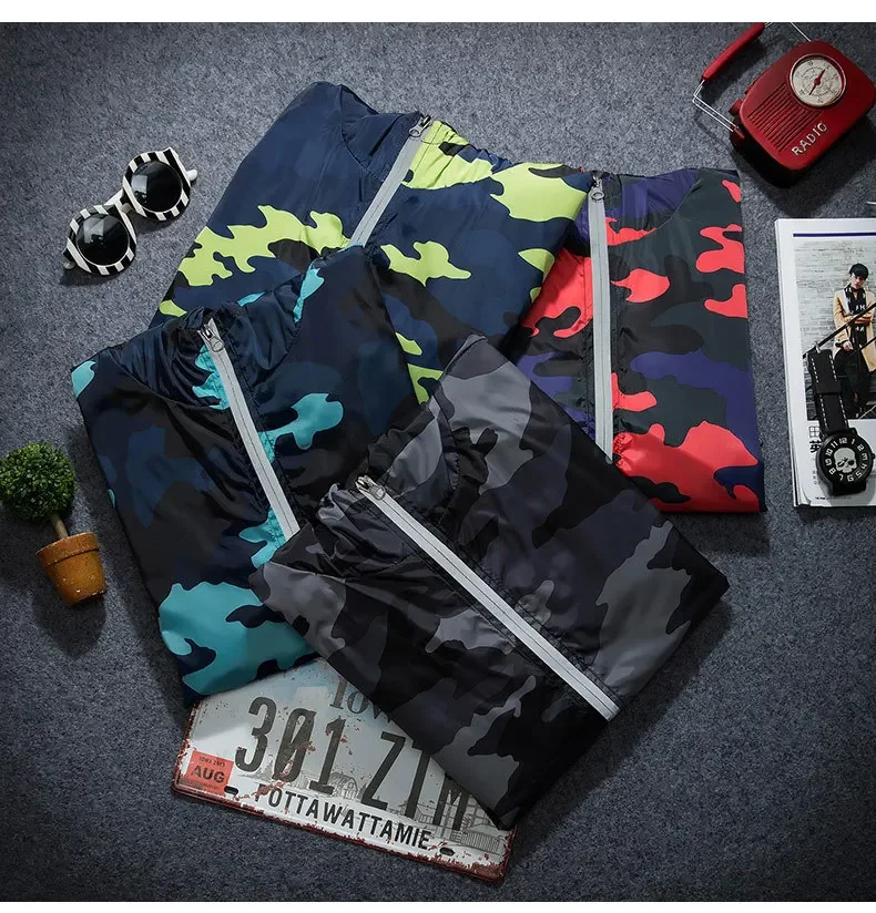 Модная мужская камуфляжная куртка светоотражающие пальто с принтом бейсбольная