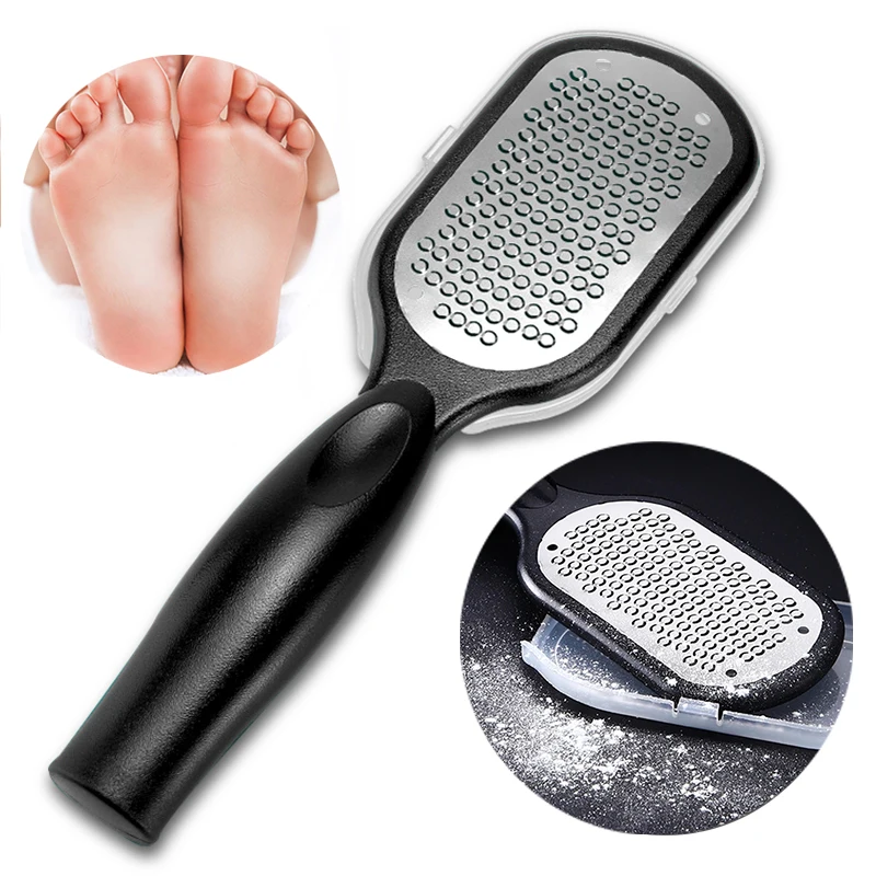 Three Scouts Pedicure Foot File Callus Remover Stainless Steel Foot Scraper Portable Rasp Colossal Foot Grater Scrubber Pro for