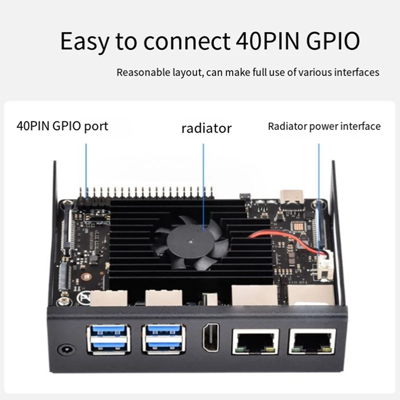 Специальный металлический корпус для Visionfive2 с охлаждающим вентилятором