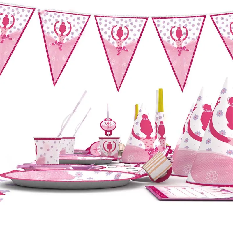

Ballet girl Cartoon theme Party Tableware Plates Cups Napkins Straws Birthday decoration Kids favors Baby Shower Party Supplies