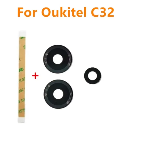 Новый оригинальный для Oukitel C32, задняя камера, объектив, стеклянная рамка, запасные части, защитный экран