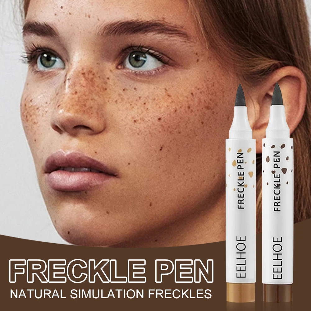 

Freckle Pen Waterproof Long Lasting Dot Spot Pen Soft/Dark Brown Natural Freckle Pen Face Makeup Tool