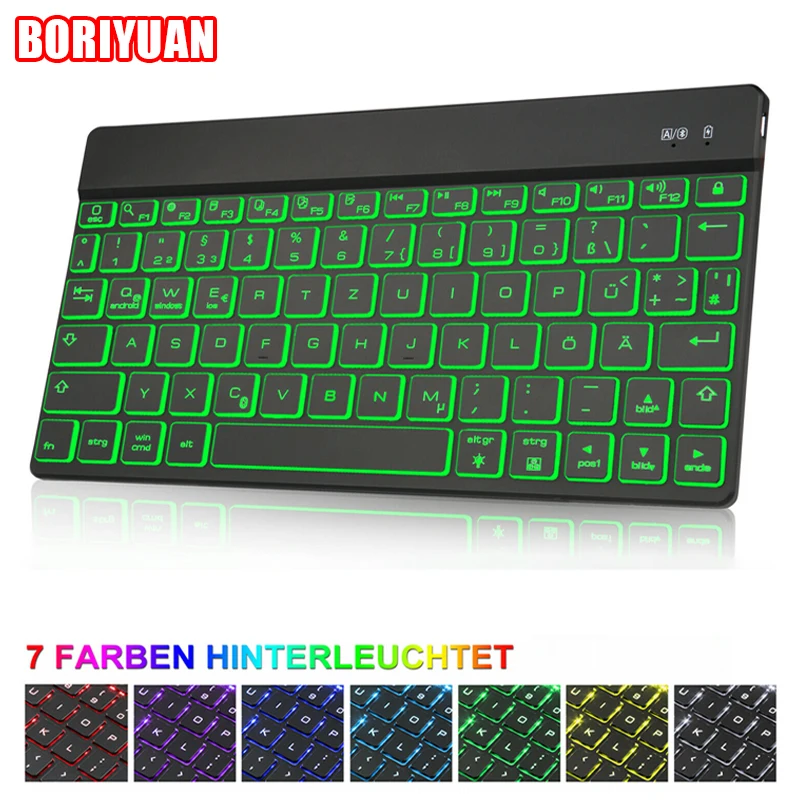 

Wireless Bluetooth Keyboard Mini Ultra-Slim Backlit Keyboard Rechargeable for IPad Samsung Xiaomi Huawei Ios Android Windows