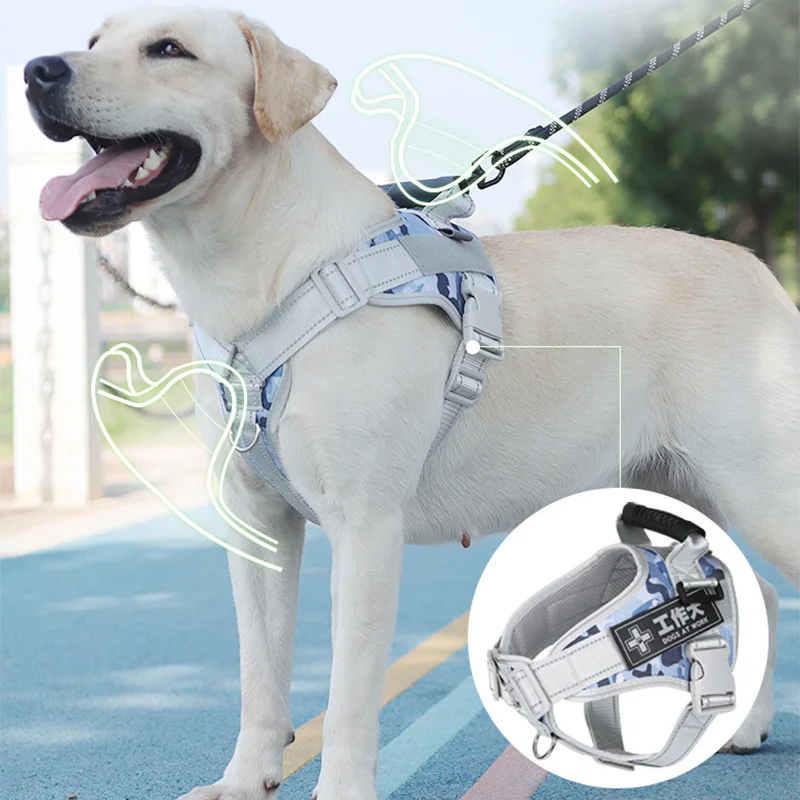 

Big Dog Harness Vest Durable Reflective Pet Chest Strap for French-Bulldog Harness German Shepherd Pug Walking Training Supplies