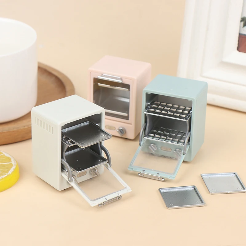 1Pc Simulation Miniature Dollhouse Oven Play Kitchen Baking Dish Bread Retro Refrigerator Model Doll Mini Furniture Toy Decor images - 6