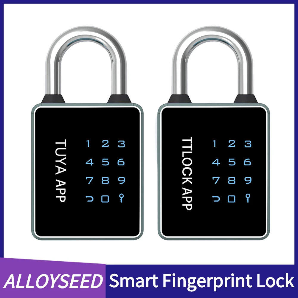 

TUYA/TTLOCK APP Anti Theft Security Padlock Keyless Fingerprint Padlock Aluminum Alloy IP65 Waterproof for Cabinet Backpack