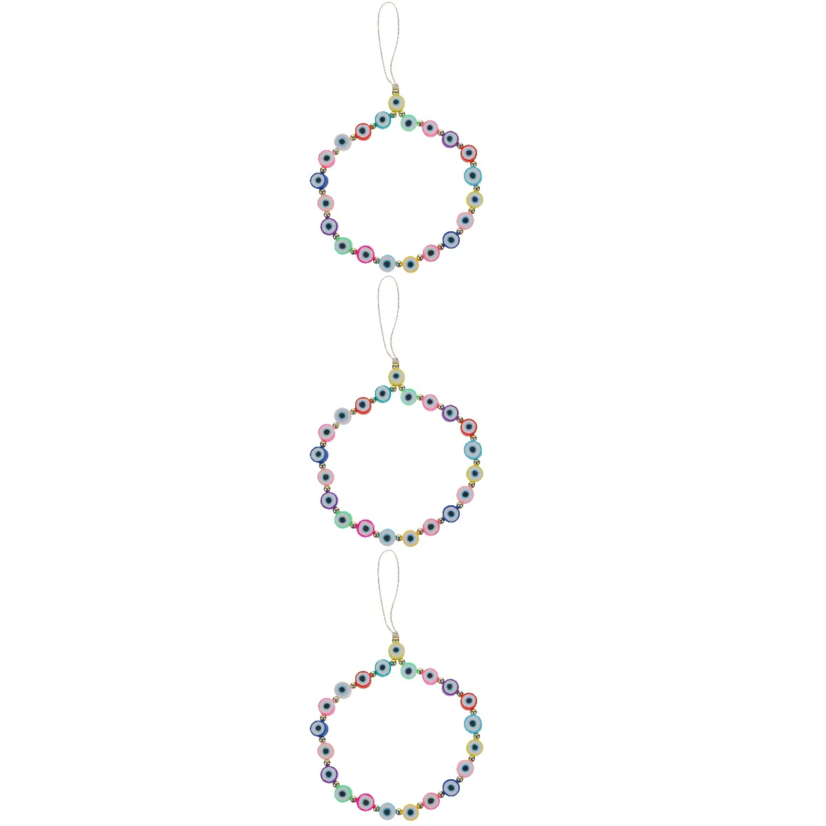 

3pcs Evil Eyes Beads Charms Strap Polymer Clay Lanyard Beaded Charm