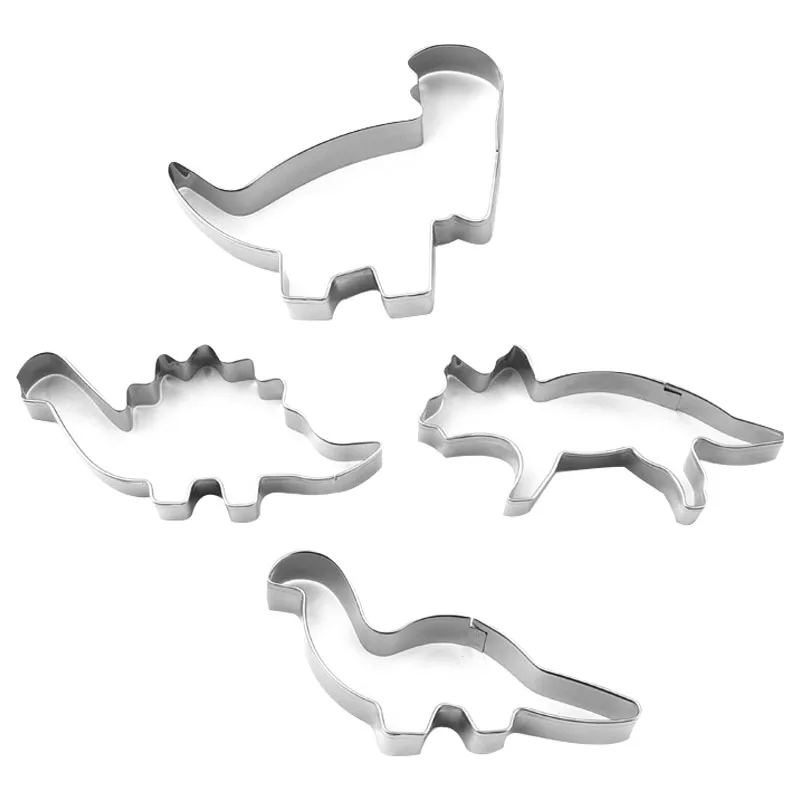 

4Pcs/Set Jurassic Dinosaur Stainless Steel Molds Chocolate Ice Kitchen Cookie Bread Jelly Cakes Cooking Accessories Baking Tools