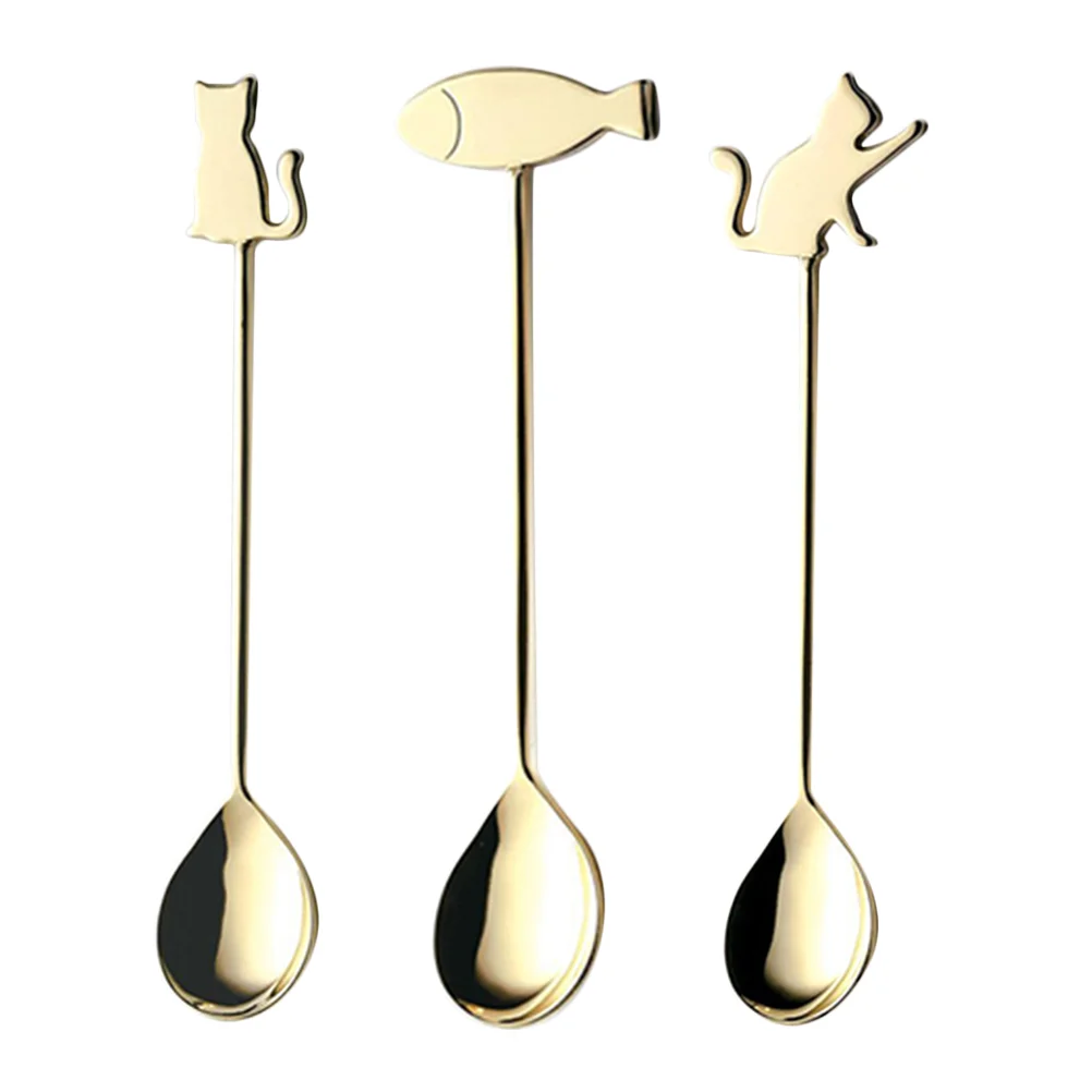 

Spoons Spoon Serving Coffee Dessert Tea Stirring Stainless Steel Cute Mini Ice Mixing Drinking Cream Espressostirrers Sauce