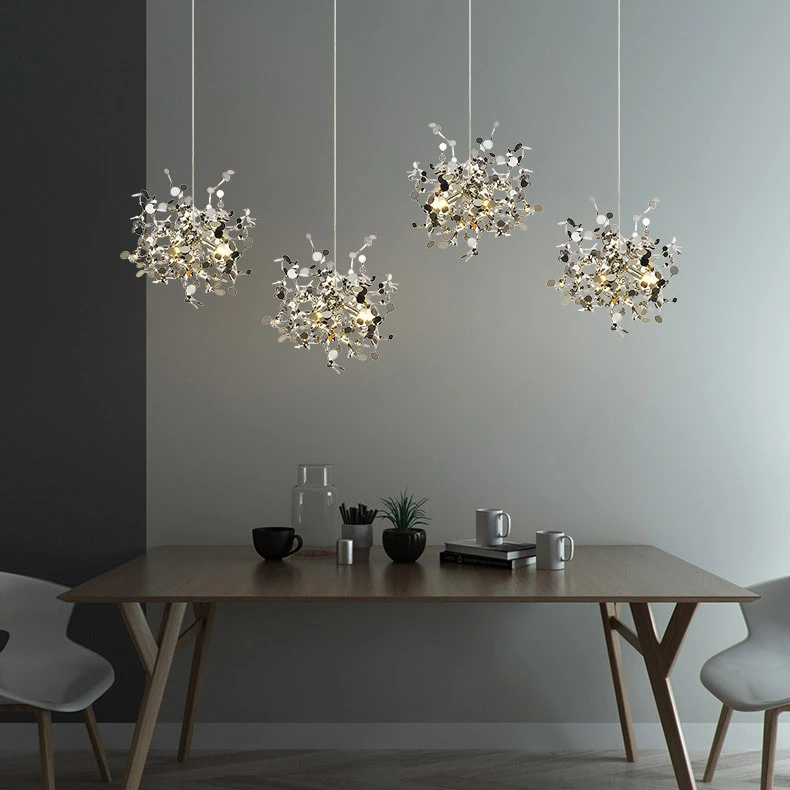 Современная необычная фотолюстра с вертикальной подвеской промышленная