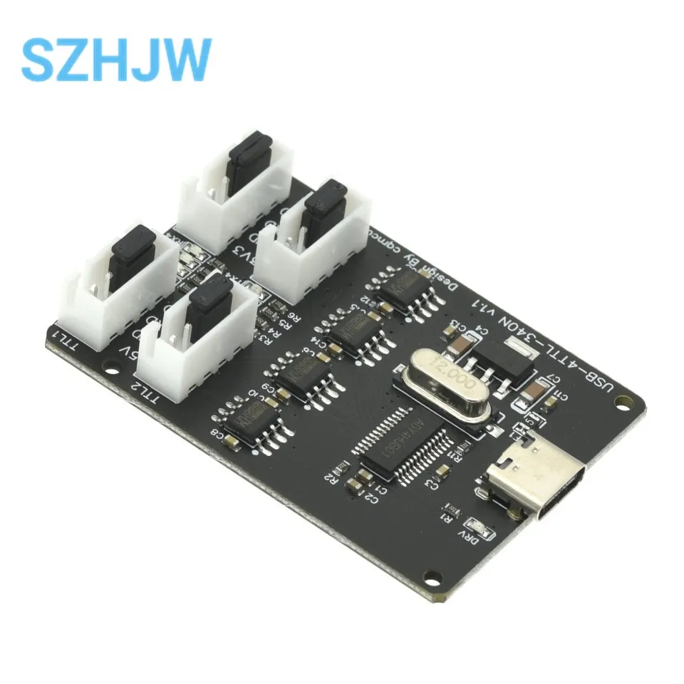 

USB To TTL Module CH340 HUB TYPE-C Interface 4-Channel Four Independent TTL