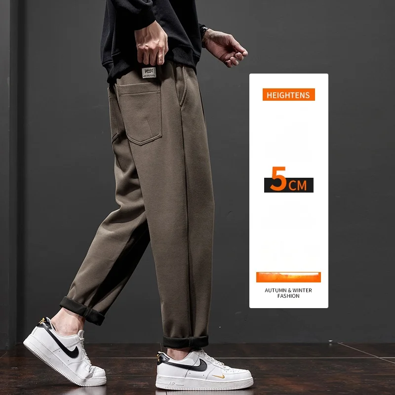 Мужские повседневные брюки новинка осень-зима 2023 плотные свободные прямые с
