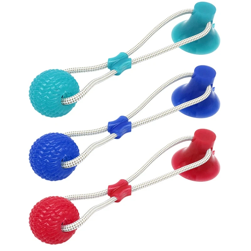 

Interactive Suction Cup Dog Chew Toy Self Playing Dog Toy with Elastic Rope Dog Tooth Cleaning Chewing Dog Ball Dog Supplies