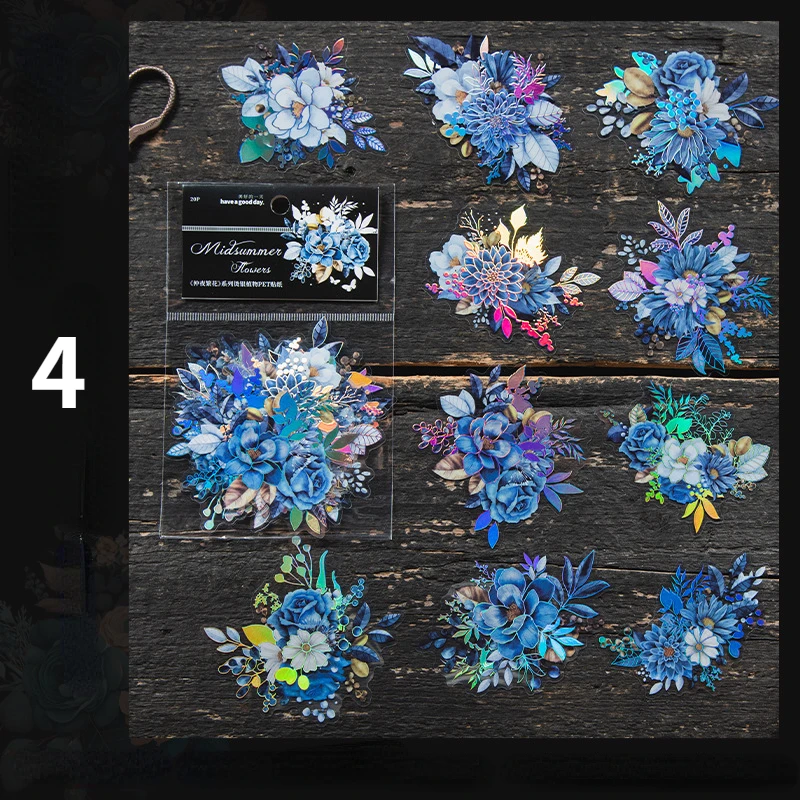 

Mr. Paper, винтажный цветок, стикер для питомца, лазерный сверкающий цветок, руководство, сделай сам, материал, декоративная наклейка, канцелярские принадлежности, 20 шт./упаковка