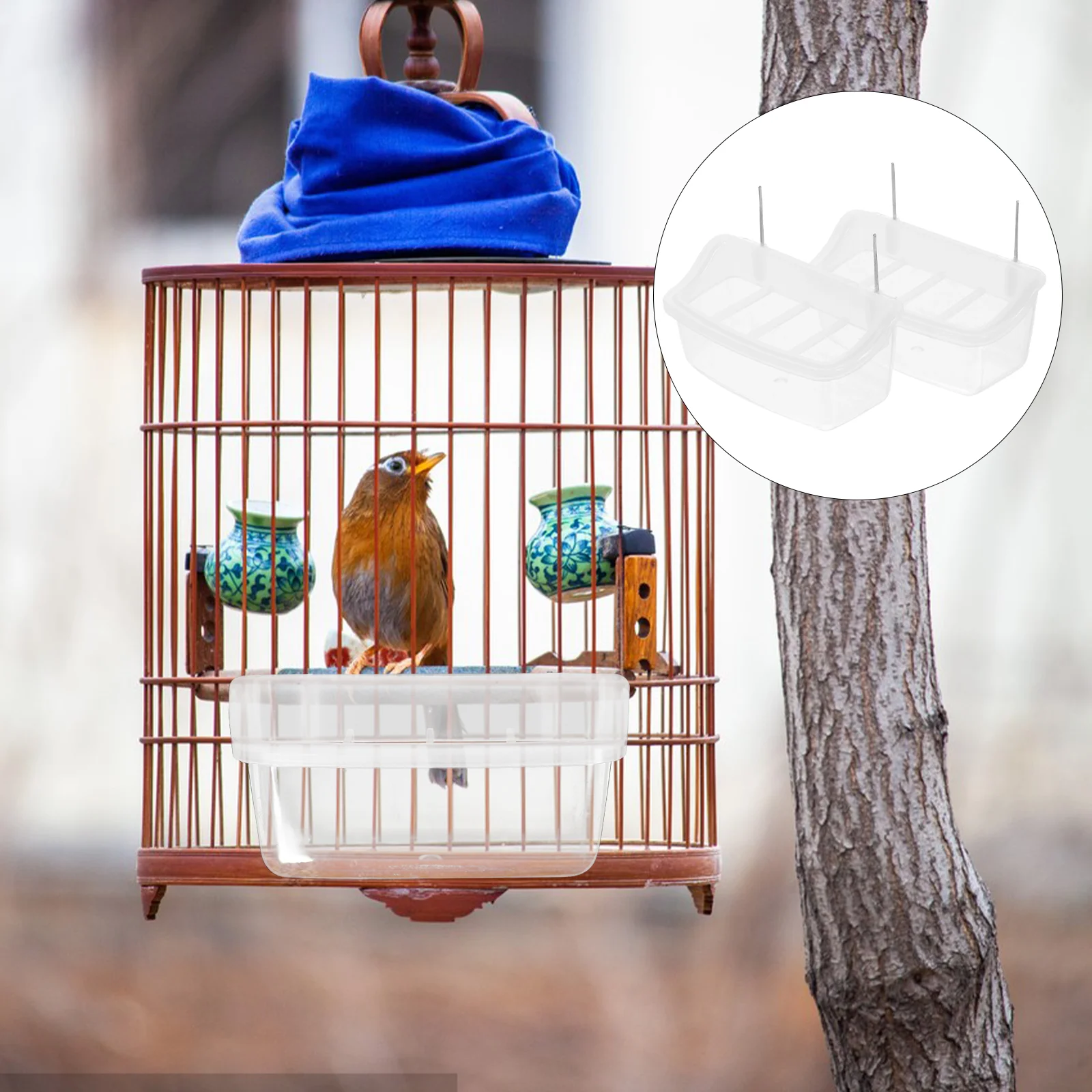 

Garden Bird Feeders Cage Small Outdoor Birds Plastic Creative Outdoors Practical