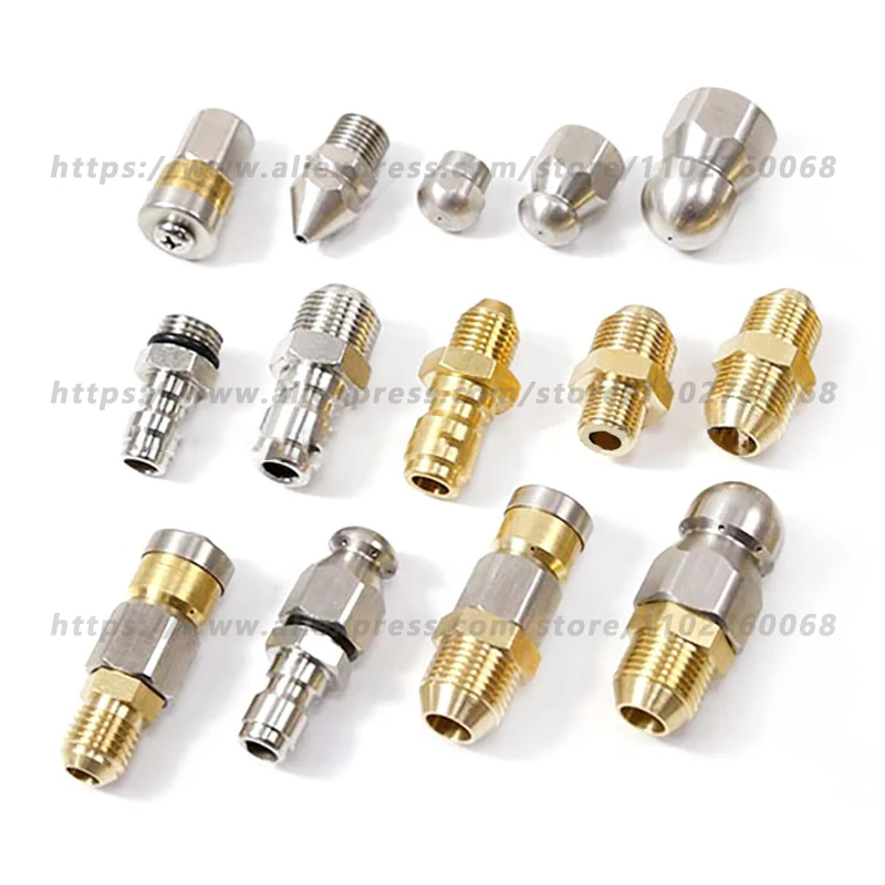 SS304 Насадка для канализации 1/8 дюйма 1/4 3/8 1/2 Сливной шланг очистки труб