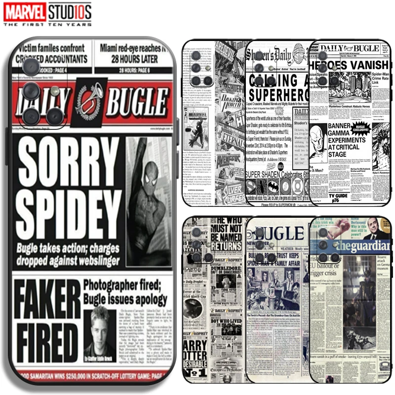 

Marvel Nostalgic Newspaper Phone Case For Samsung Galaxy A71 5G Bumper Coque Silicone Cover