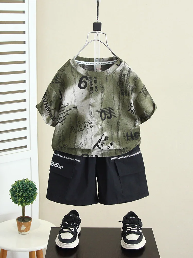 Детский летний комплект из 2 предметов футболка с коротким рукавом и шорты