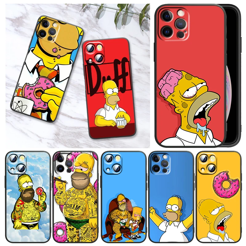 

Boy The Simpsons Family For Apple iPhone 13 12 Mini 11 XS Pro Max X XR 8 7 6 Plus SE 2020 5 Black Phone Case Funda Capa
