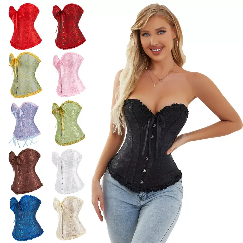 XS/6XL Multicolor Jacquard Fabric for European and American Court Body Shaping Clothes Women Corset Waist Trainer Sexy Underwear