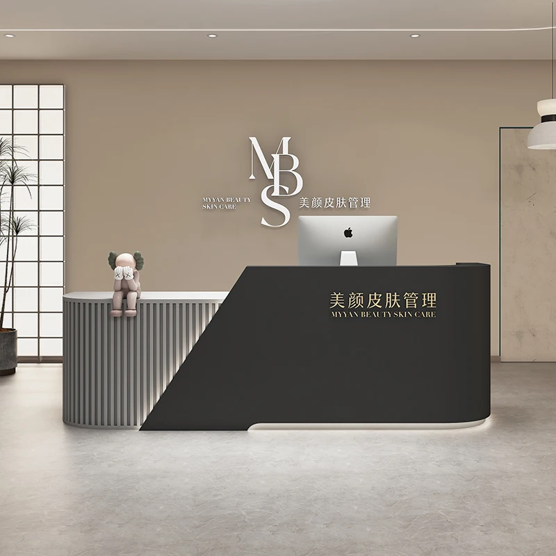 Роскошный магазин стол простой для приема стойка регистрации спа эстетическая