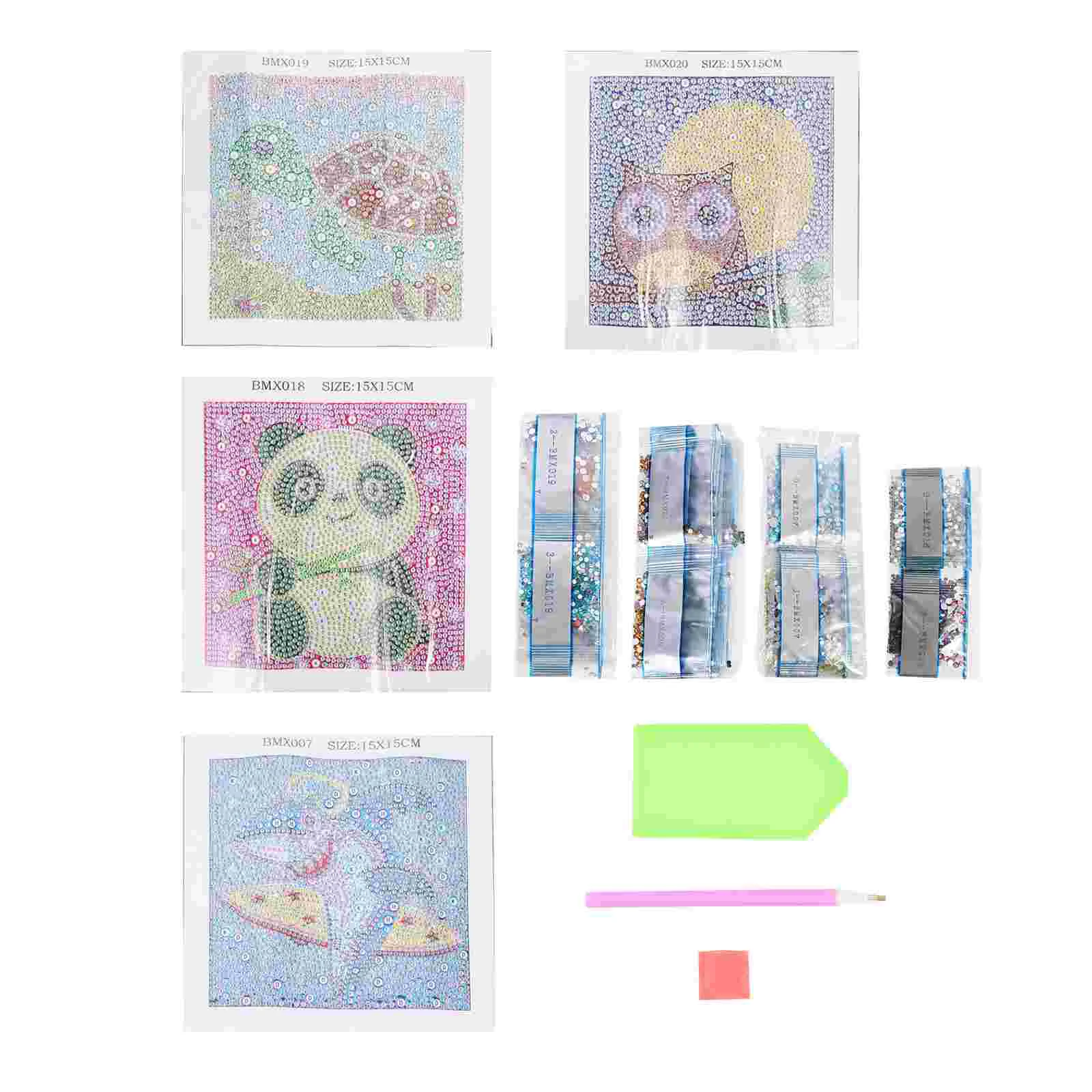 

4 Sets Children Household Adorable Dimmable Light Board Kit Kits 5d Rhinestone Painting Kit Wall Decor for Home Kids Home decor