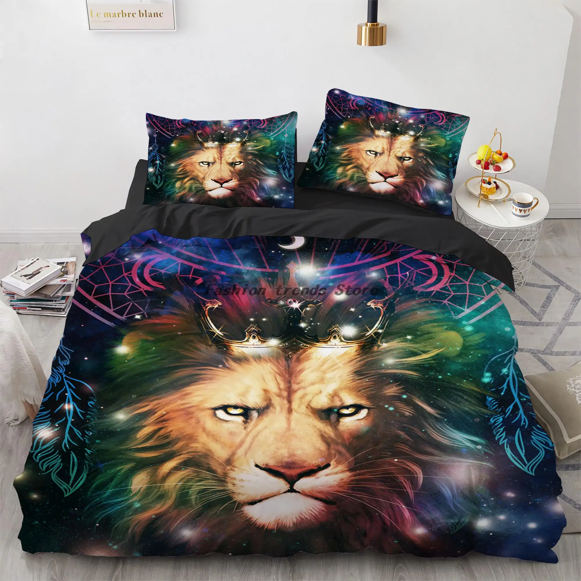 

Galaxy Lion King Bedding Set For Bedroom Soft Bedspreads Comefortable Duvet Cover Quality Comforter Covers And Pillowcase