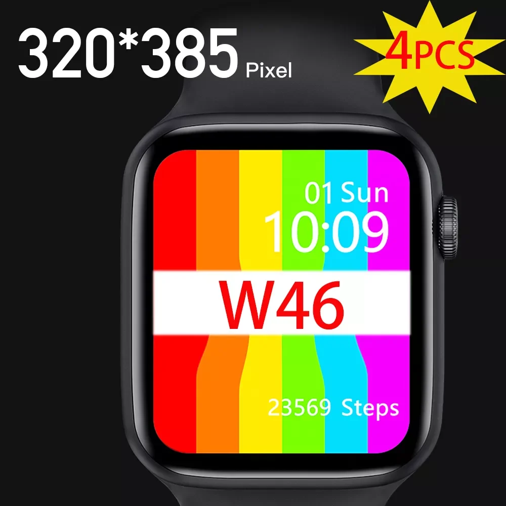 

Смарт-часы IWO W46, водонепроницаемые, с поддержкой Bluetooth, ЭКГ, пульсометром, 4 шт.