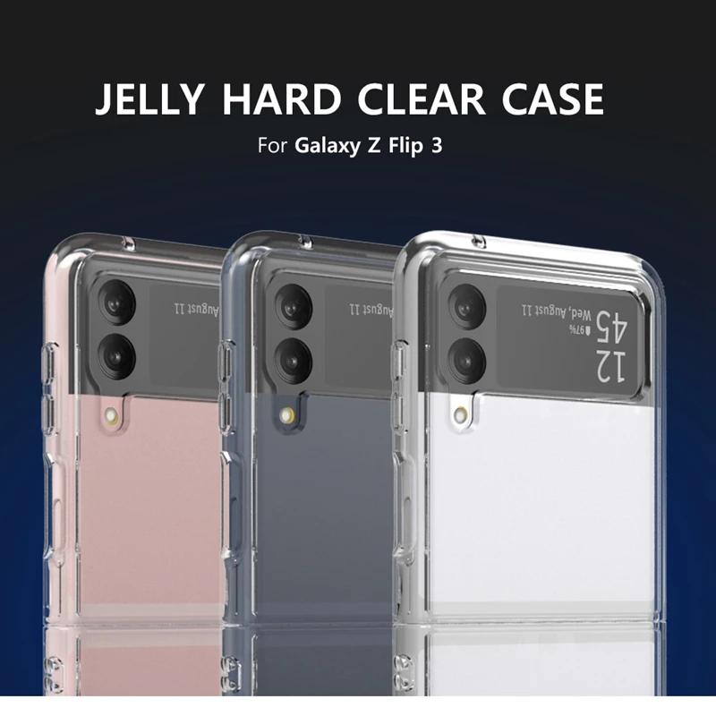 

Sillicone Transparent Case For Samsung Galaxy Z Flip 1 2 3 4 Case