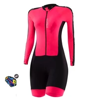 2022 new summer bike triathlon womens professional cycling jerseys quick drying breathable long sleeved conjoined tights mtb