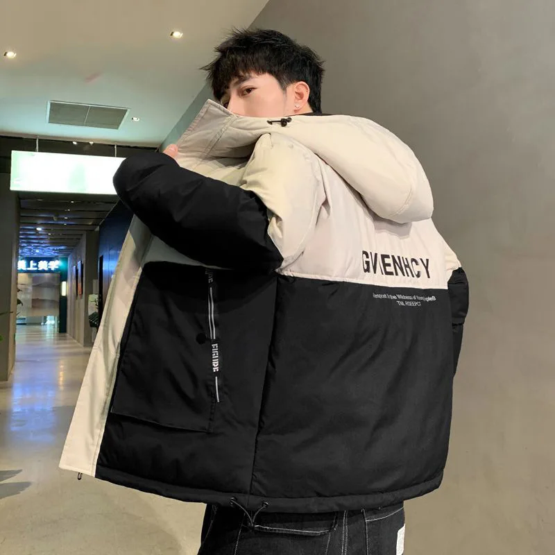 Warm cotton coat coat men's 2023 new trend silk down cotton coat men's coat thick warm cotton coat men winter cotton-padded jack