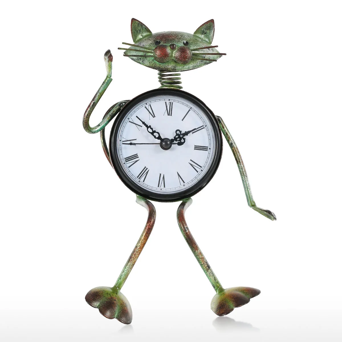 

Creative home decoration wrought iron clock retro old kitten clock crafts Suitable Suitable For Living Room Dining Room