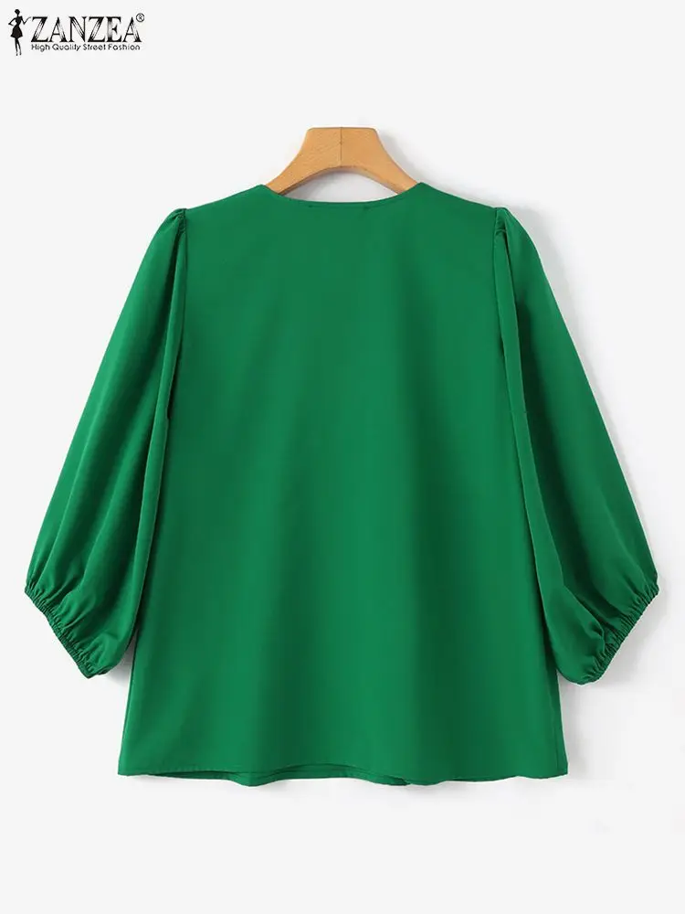Zanzea Женская Модная Блузка С Длинным Рукавом Элегантно Простая Офисная