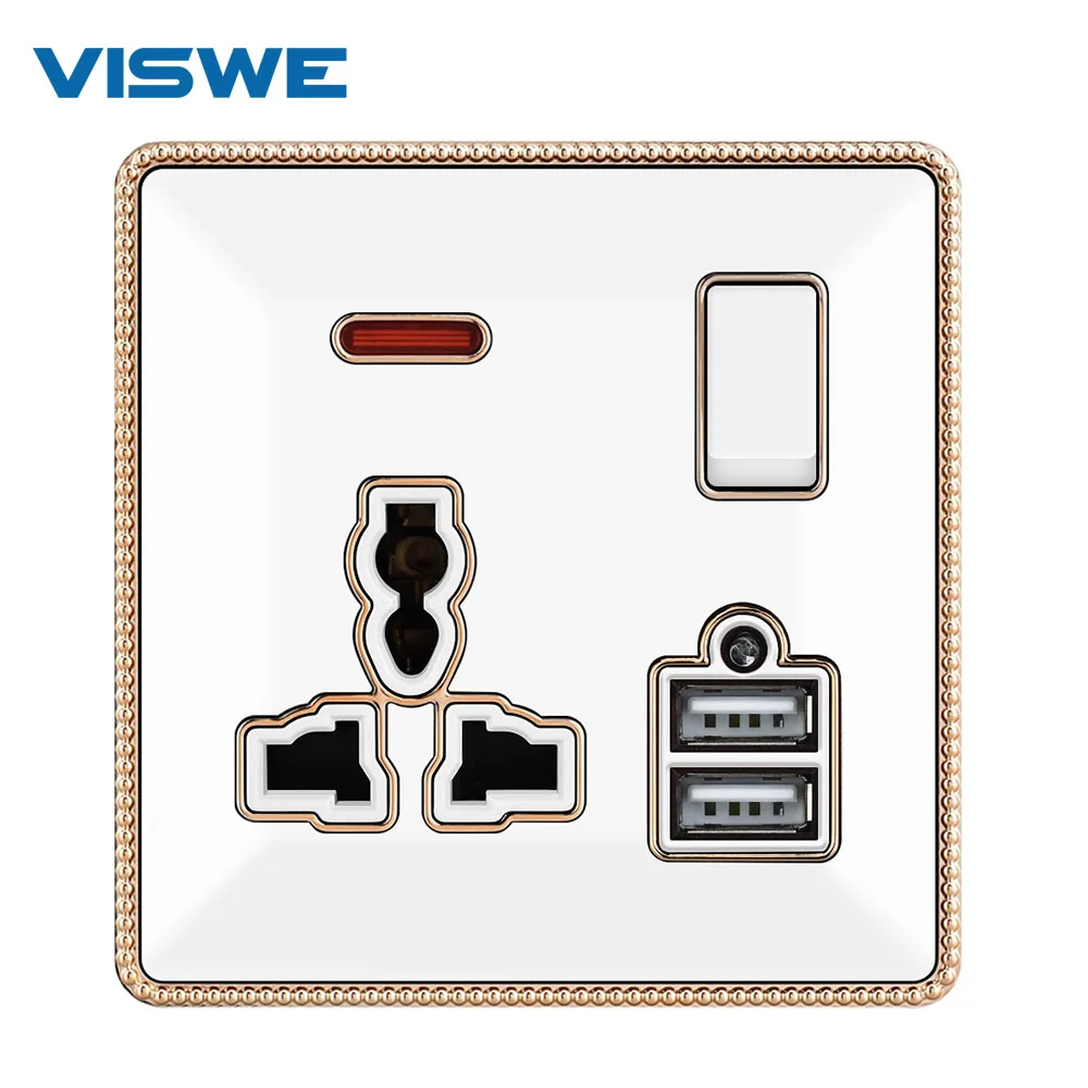 

Розетка VISWE USB с выключателем, 13 а, 250 В, 80 мм * 90 мм