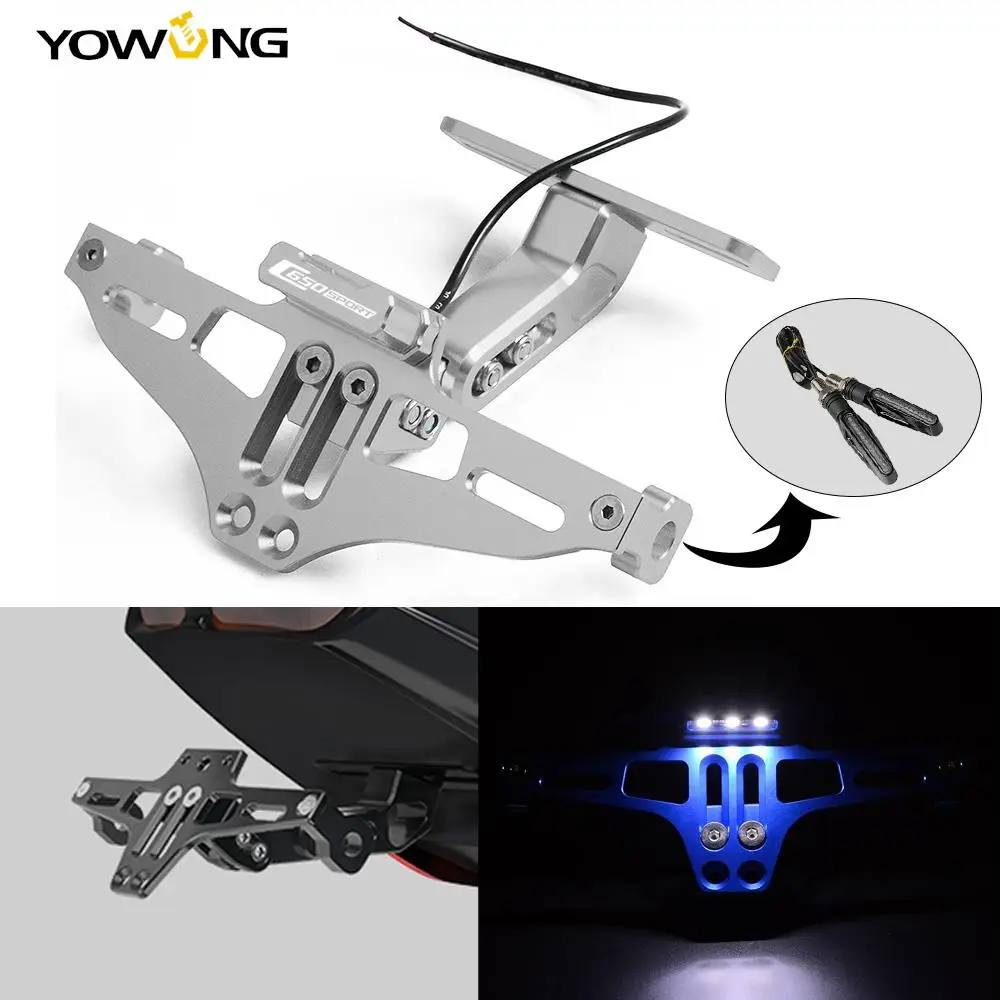 

Motorcycle Universal Adjustable Rear License Plate Mount Holder and Turn Signal led Light For BMW C650SPORT C650 SPORT 2015-2017