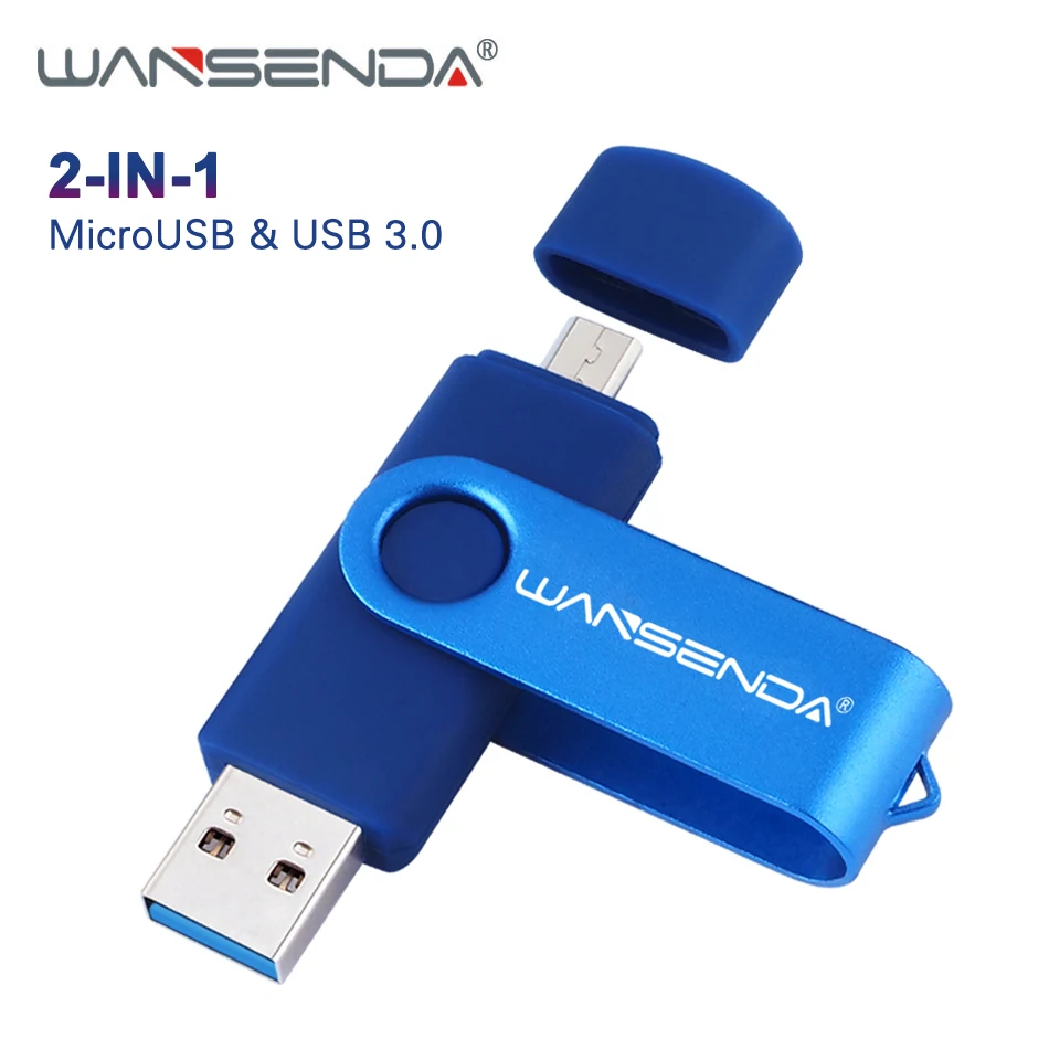 

WANSENDA High Speed USB Flash Drive OTG Pen Drive 256GB USB Stick 3.0 128GB 64GB 32GB 16GB 8GB 2 IN 1 Dual Drive Pendrive