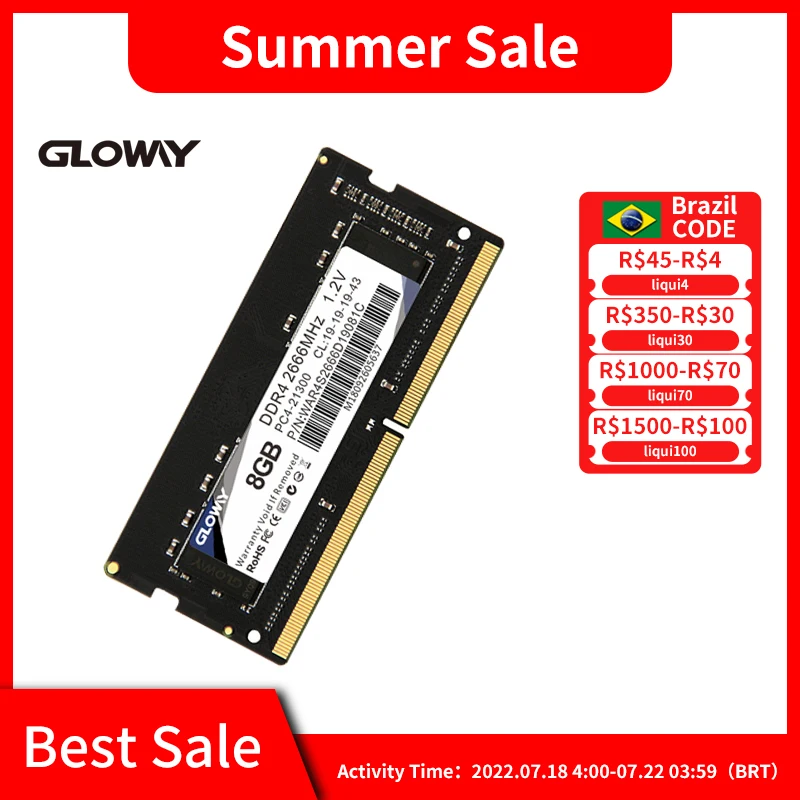 

Gloway memoria ram ddr4 notebook 4GB 8GB 16GB 2666 mhz sodimm for Laptop Memoria RAM DDR4 1.2V Laptop RAM