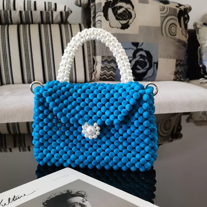 Женская модная сумка в стиле ретро с жемчугом ручной работы из бисера изящные