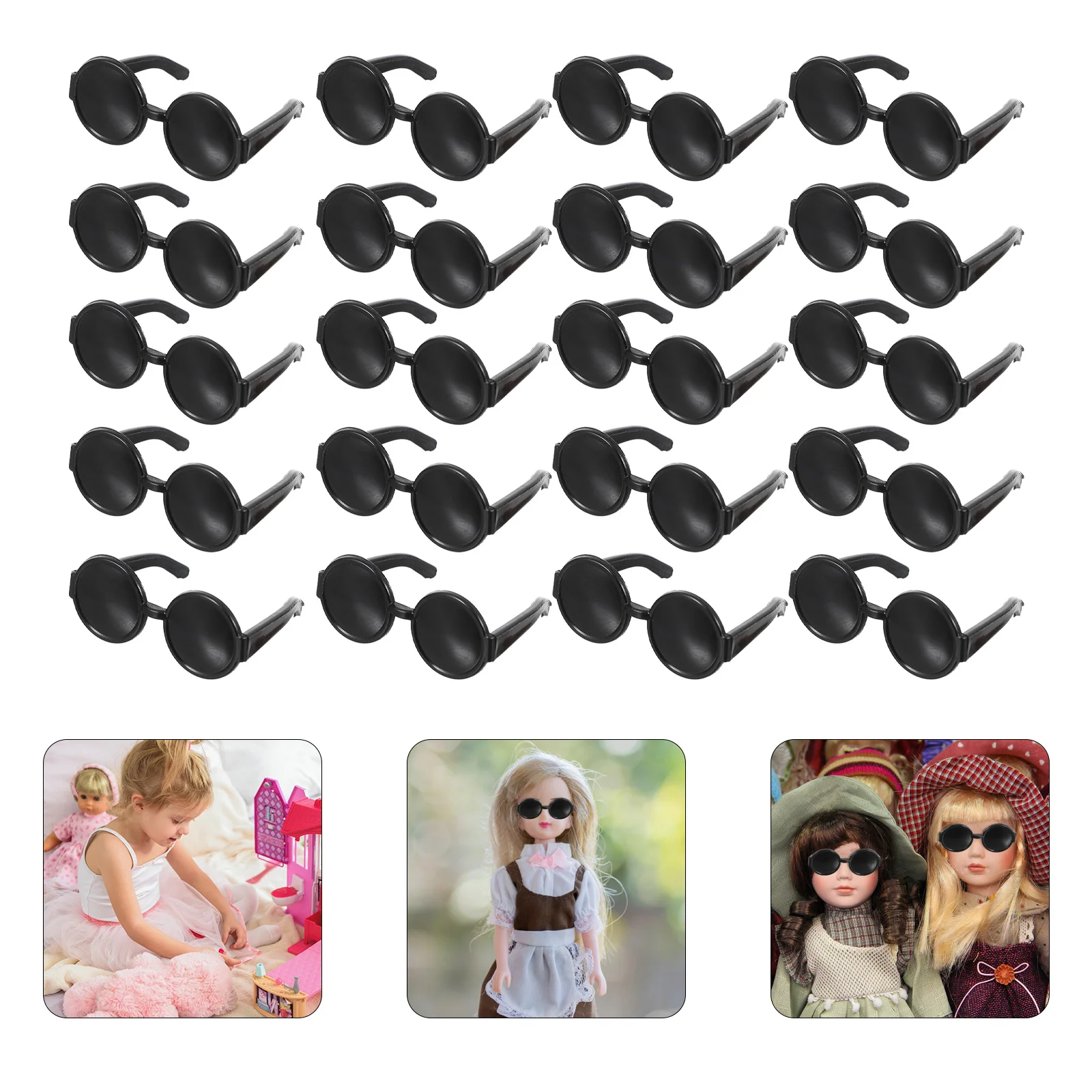 

60 Pcs Plastic Sunglasses Mini Lovely Eyeglasses Dolls Baby Props Accessories