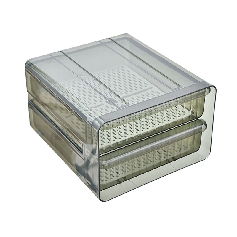 

Хит продаж, двухслойный контейнер для яиц, прозрачный кухонный органайзер для домашних питомцев, пластиковый бытовой ящик для яиц