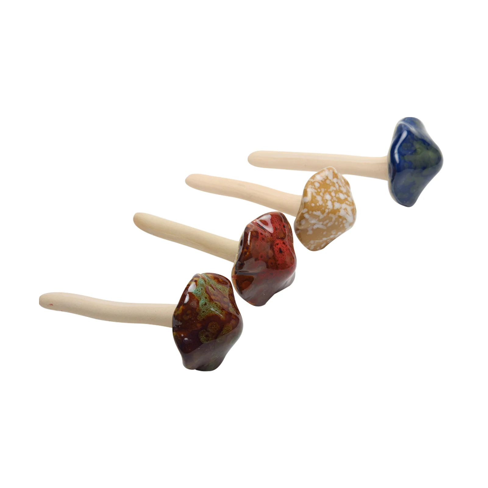 

4pcs/set Balcony Ornament Garden Patio Outdoor Decoration DIY Simulation Yard Miniature For Terrarium Home Ceramic Mushroom