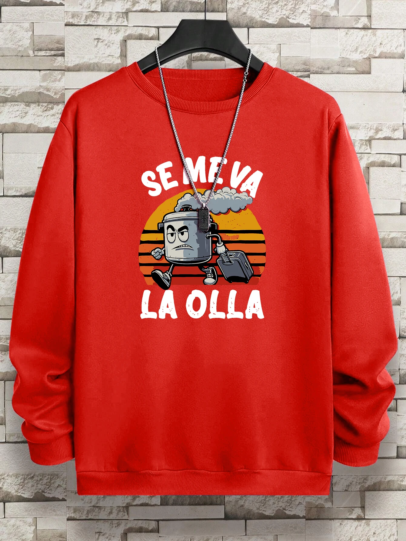 Se Me Va La Olla Prints Man Hoodies Comfortable Fleece Warm Crewneck Sweatshirts Casual Loose Pullovers Men Female Sportswear