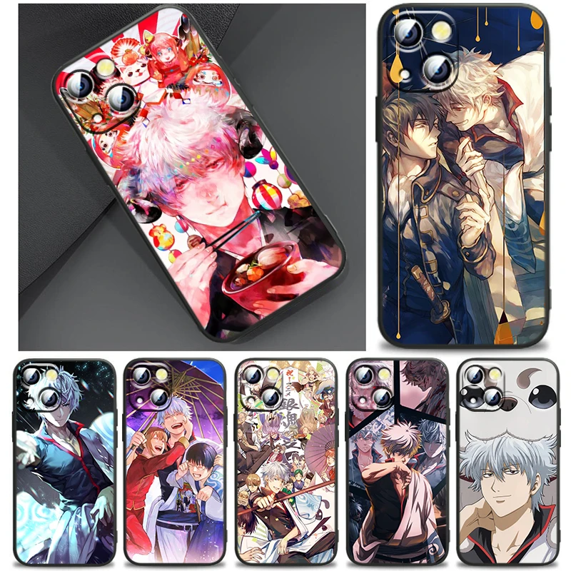 

Funny Anime GINTAMA Sakata Gintoki Cover For Apple iPhone 14 13 12 11 SE XS XR X 7 8 6 mini Plus Pro MAX 2020 Black Phone Case