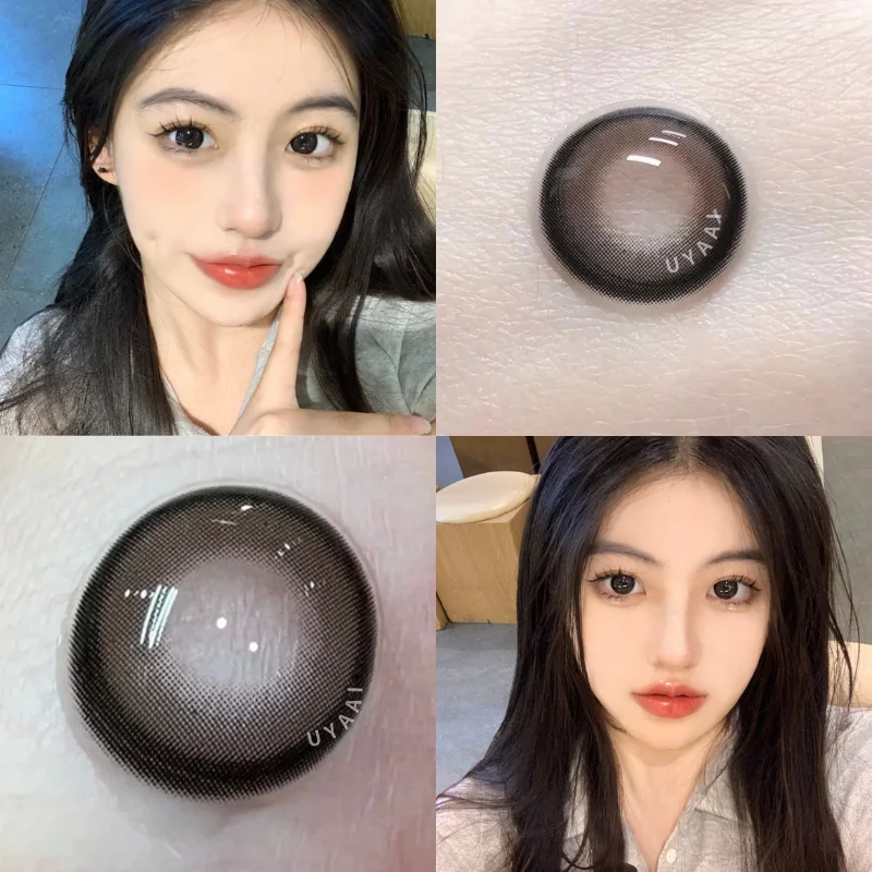 

UYAAI 1 Pair Colored Contact Lenses Black Pupils Lens Natural Color Yearly Contacts Lenses Makeup Eyes Lens Free Shipping