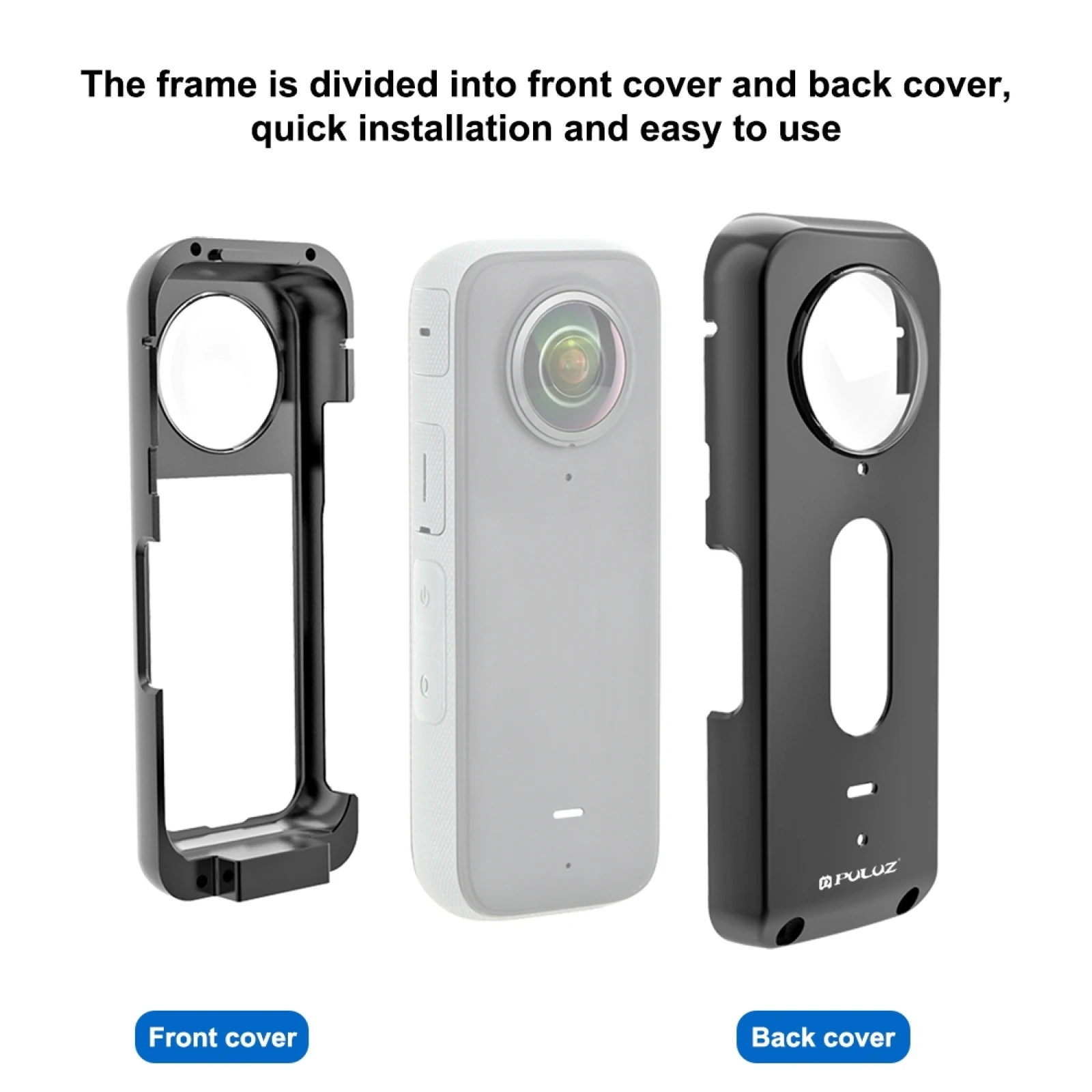 Фото Металлическая защитная рамка PULUZ для Insta360 X3, защитная рамка и Защитная крышка для объектива Insta360 X3, аксессуары для экшн-камеры №5