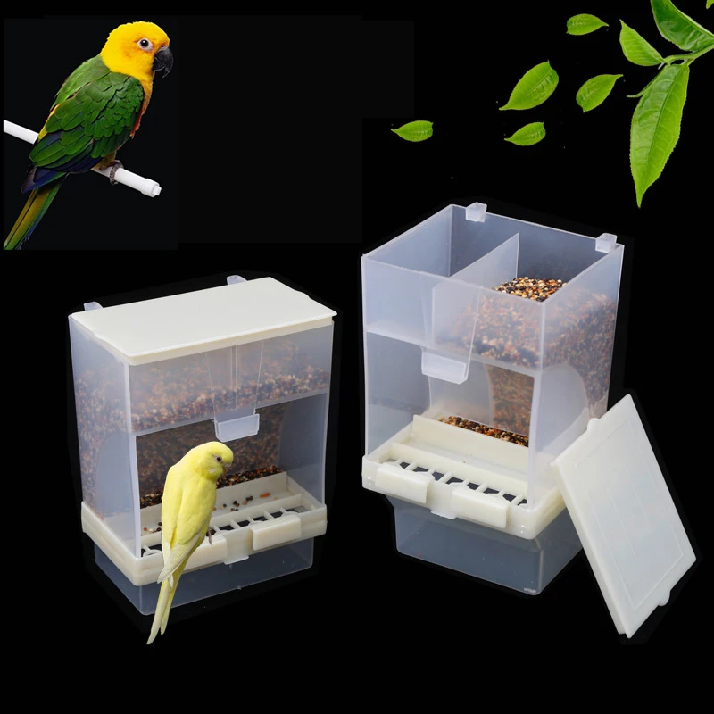 Pet Bird Container Parrot Hanging Automatic Feeder Bird Feed