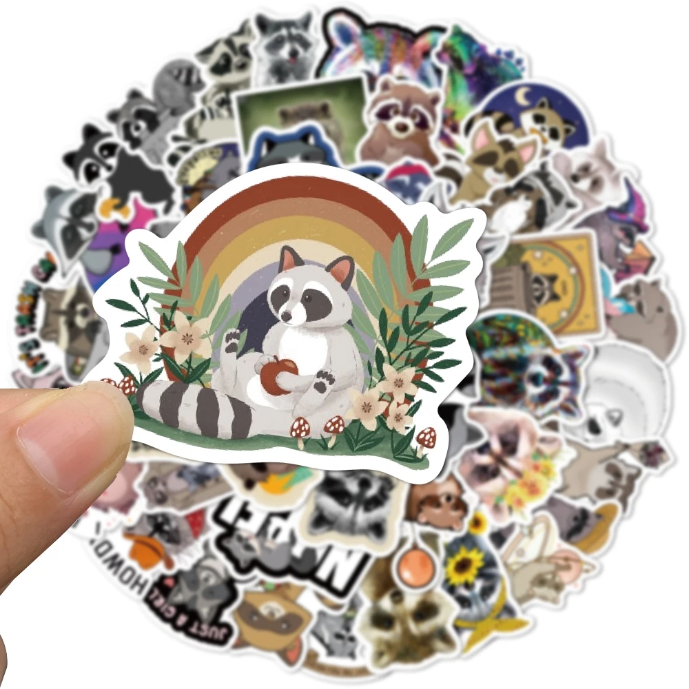 10/50/100pcs 2022 New Cartoon Raccoon Stationery Sticker Waterproof Decals Scrapbooking Planner Diary Stickers Kids Toys - купить по