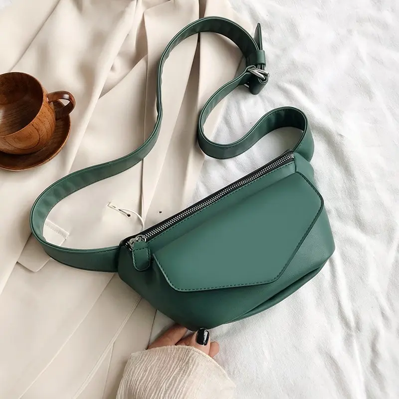 

Casual Waist Bags for Women Leather Shoulder Bag Travel Small Chest Bag Solid Color Women Fanny Pack Belt Purses Female Bolsos